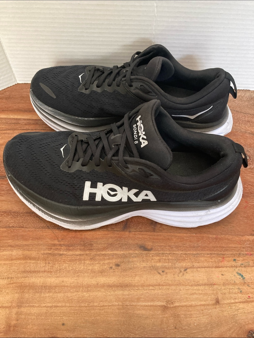 HOKA one one Bondi 8 women’s Black and White Athletic Running Sneakers
Size 10